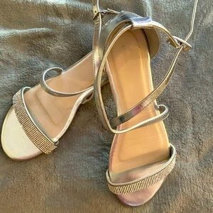 DB STUDIO Silver Rhinestone Sandals